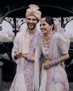 groom and bride laughing in a candid wedding photos